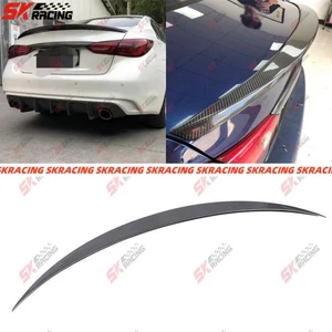 Fits INFINITI Q50 2014-17 Glossy Black/Carbon Fiber Rear Trunk Spoiler Wing Kits - Imagen 1 de 22