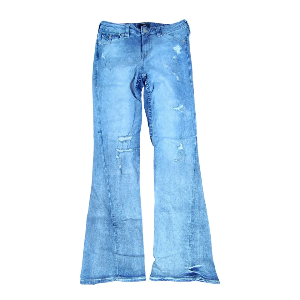 Женские расклешенные джинсы True Religion Joey со средней посадкой искусственно состаренные легкие вареные размер Y2K - Изображение 1 из 4