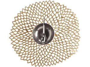 Chilewich Brass Pressed Dahila Table Mat 100142 006, 14.25 by 15.25-Inch - Picture 1 of 3
