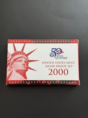 2000 Silver Proof Set 90% Coin United States Mint 50C 25C Uncirculated US - Image 1 of 4