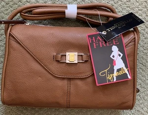 Bolso Bandolera Tignanello Para Mujer Cuero Genuino, Cartera Guijarro Marrón Nuevo con Etiquetas - Imagen 1 de 7
