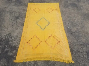 Kilim multicolore lana marocchina vintage invecchiata fatta a mano 176x104 cm - Foto 1 di 15