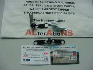 REVERSABLE ZIP PULLER No10 (10mm) SPIRAL ZIP 2 x BLACK - Picture 1 of 1