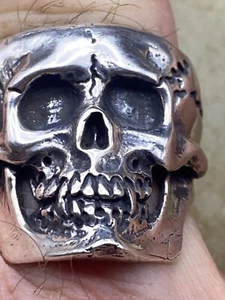 Vampir Totenkopf Ring Größe 10 Sterlingsilber - Bild 1 von 4