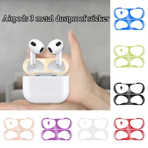 Metal Dust Guard Sticker Decal Skin Protector For Apple AirPods 1/2/3 & Pro Case - Picture 1 of 20