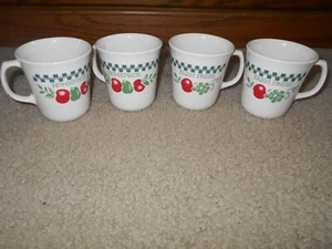 ¡Juego de 4 tazas de café frescas Corning/Corelle Farm con motivos de frutas/vegetales! - Imagen 1 de 3