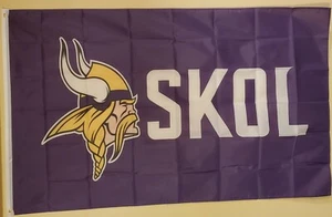 Minnesota Vikings SKOL bandera 3 x 5 bandera/estandarte #148 - Imagen 1 de 3