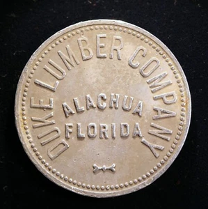 SCARCE Florida lumber token - Duke Lumber Company, 50¢, Alachua, Fla. - Picture 1 of 2