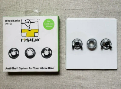 Pinhead Solid Axle Wheel Locks with Tool M10 Old Stock New in Box Locking Nuts - Image 1 of 3