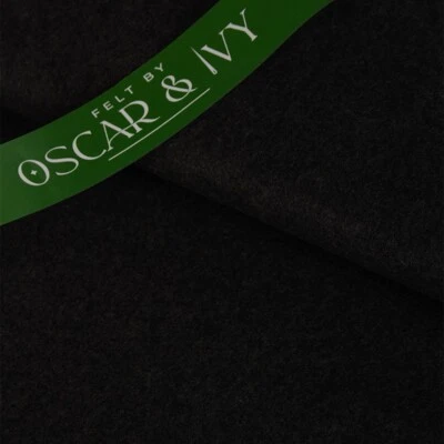 Handicraft Wool/Viscose Felt Fabric Material - Black - Felt By Oscar & Ivy - Image 1 of 3