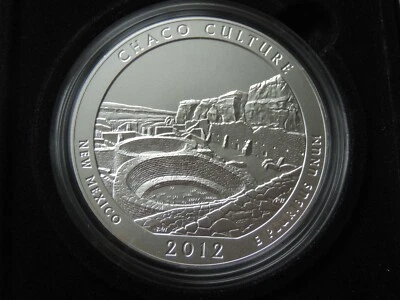 2012 P 5 oz Silver Chaco Culture Coin ATB  Comes with Mint Packaging - Image 1 of 4