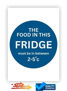 Food in this fridge Temperature Vinyl Sticker PVC Sign - Picture 1 of 2
