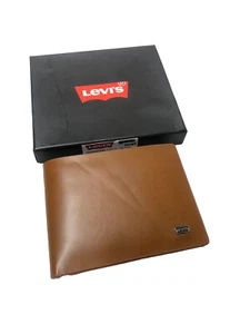 Mens Levis Brown Tan Colour Leather Wallet With Box - Picture 1 of 5