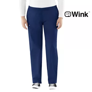 Women's Scrub Pant - Straight Leg, Elastic Waist, Cargo Pockets, Nurse Pant - Picture 1 of 15