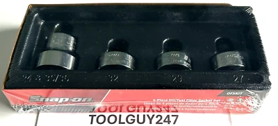 SNAP ON TOOLS 24 27 35 36 mm + 1 1/4" 4-pc Oil  Fuel Filter Socket Set OFSKIT + - Image 1 of 4