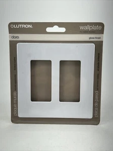 Lutron Claro 2-Gang Wall Plate White 1-Pack No Visible Screw Wall Plate CW-2B-WH - Picture 1 of 3