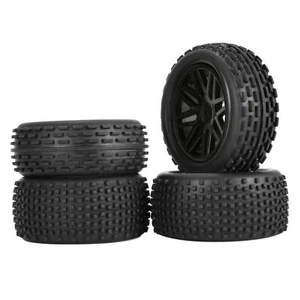 4 Pcs Rubber Wheel Tires Wheel Hub For Wltoys 1/10 1/12 104001 124019 RC Car. - Picture 1 of 10