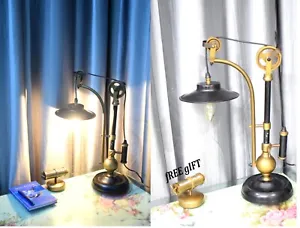 Table Pulley Lamp Brass Modern Desk Lamp Home/Office Decor Desk Lamp W Free Gift - Picture 1 of 16