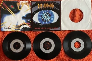 Def Leppard – Three 7" Singles - Animal/ Make Love Like A Man/ Two Steps Behind - Picture 1 of 2