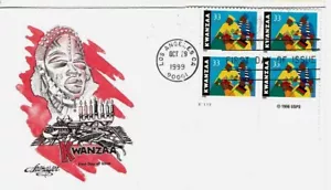 Kwanzaa-Spiritual Holiday #3368 FDC w/Plate Blk AM Cachet M3312 - Picture 1 of 1