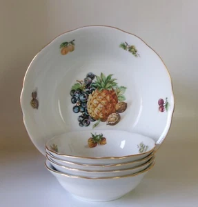 VINTAGE TSCHECHISCHE BÖHMEN 5-TEILIGES OBSTSET - JEDE SCHALE ANDERS 210 & 135 mm - Bild 1 von 6