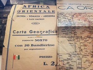 cartina africa orientale operazioni 1936 con venti bandierine - Picture 1 of 4