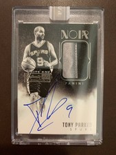 2014-15 Noir #AWB-TP Tony Parker White Box Authentic 1 of 1 Patch Autograph 1/1