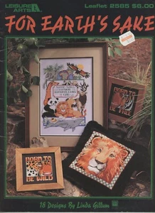 Leisure Arts 2585 For Earth's Sake Wildlife 18 Designs Counted Cross Stitch - Picture 1 of 2