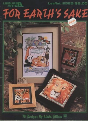 Leisure Arts 2585 For Earth's Sake Wildlife 18 Designs Counted Cross Stitch - Image 1 of 2