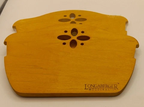 Longaberger Woodcrafts Bread Basket NATURAL Wood Divider lot of 2 Cover