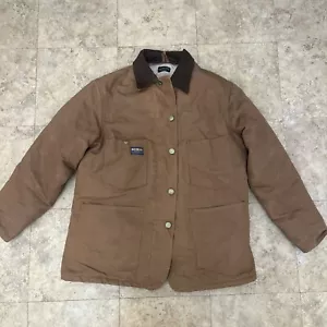 Giacca vintage OshKosh B'gosh uomo L tela d'anatra fienile lavoro cappotto piumino imbottito - Foto 1 di 11