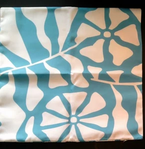 Set of 4 aquamarine outdoor water resistant pillow covers, approx. 17.5 x 18 in. - Picture 1 of 2