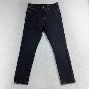 Levis Premium 501s Skinny Jeans Womens 28x28 (29x26.5) Black Button Fly Stretch - Picture 1 of 10