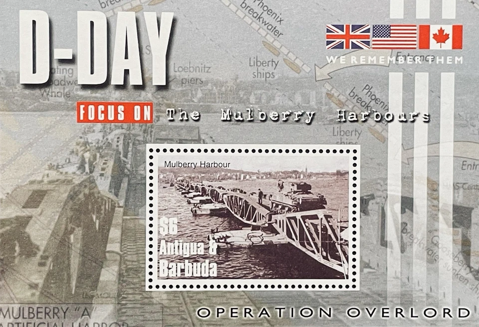 ANTIGUA & BARBUDA D-DAY 60TH ANNIVERSARY WWII STAMPS SS 2004 MNH MULBERRY HARBOR - Image 1 of 1