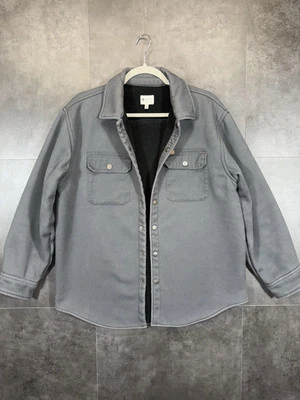 Matix Mens Jacket Size M Gray Denim Logo Faux Fur Lining - Image 1 of 4