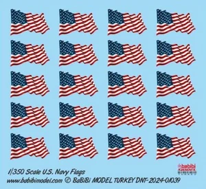 1/350 US Navy Flags 3D Decal Set from Babibi Models - DNT-01039 - 10 Flags - Picture 1 of 2