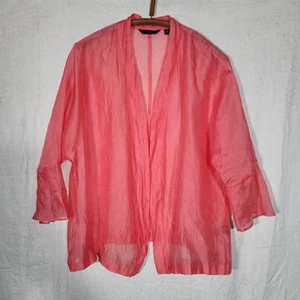 INVERSIONES Talla 1X Coral Rosa Cizalla Chaqueta Ligera Dillards - Imagen 1 de 5