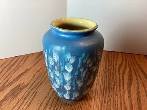 Carstens Tonnieshof 5" Blue Vase Germany Splatter Drip with Gold Glitter Glaze - Picture 1 of 6