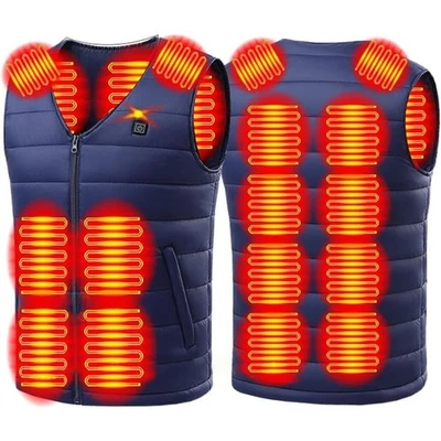 男式轻便加热背心 - 14 个滑雪和露营加热区 — 第 1/4 张图片