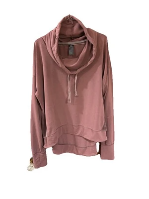 CHAMPION Women’s Funnel Neck Mauve Pullover Velvet Trim High-Low Hem XL - Image 1 of 4