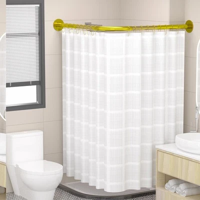 Adjustable Stainless Steel Corner Shower Curtain Rod - Image 1 of 4