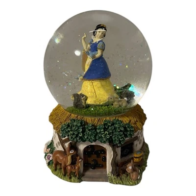 Caja de música Enesco Disney Blancanieves globo de nieve "Escucha al ruiseñor" funciona Foto 1 de 4