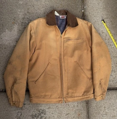 Vintage 90s Dickies Canvas Detroit Style Jacket Tan Men’s Medium Worn Cond . - Image 1 of 4