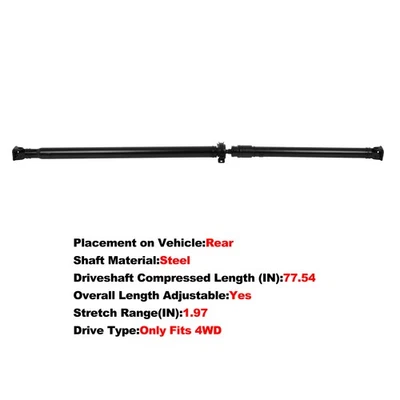 77.36" Rear Prop Drive Shaft for 2003-2011 Honda Element L4 2.4L 4WD 936-007 - Image 1 of 4