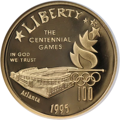 1995-W Atlanta Olympic: Stadium Commemorative Gold $5 NGC PF70 Ultra Cameo - Image 1 of 4