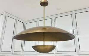 3 Light Elegant Ceiling Flush mount light Pendant Mid Century Modern Raw Brass C - Picture 1 of 10