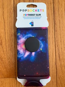 NEW Popsockets PopThirst Blue Nebula Slim Can Holder With Swappable Grip - Picture 1 of 3