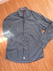 Pierre Cardin Hemd Langarm Kariert Blau Petrol - Bild 1 von 4