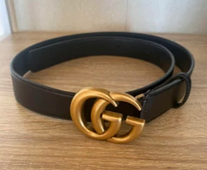 Cinturón Gucci Doble G Hebilla Piel de becerro Cuero Blet Para Mujer Talla 100 - Imagen 1 de 5