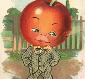 Tuta Tuck "Mela del mio occhio" antropomorfa strana fantasia mutandine frutta B648 - Foto 1 di 3